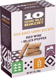 Red Wine + Black Pepper -- Oven Baked Savory Biscuits 7 oz.